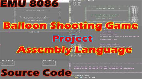 simple games using assembly language 8086|Balloon Shooting Game Project in Assembly language .